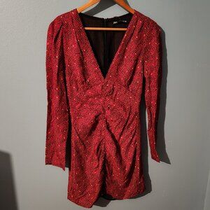 ZARA Red Cocktail Mini Dress Small